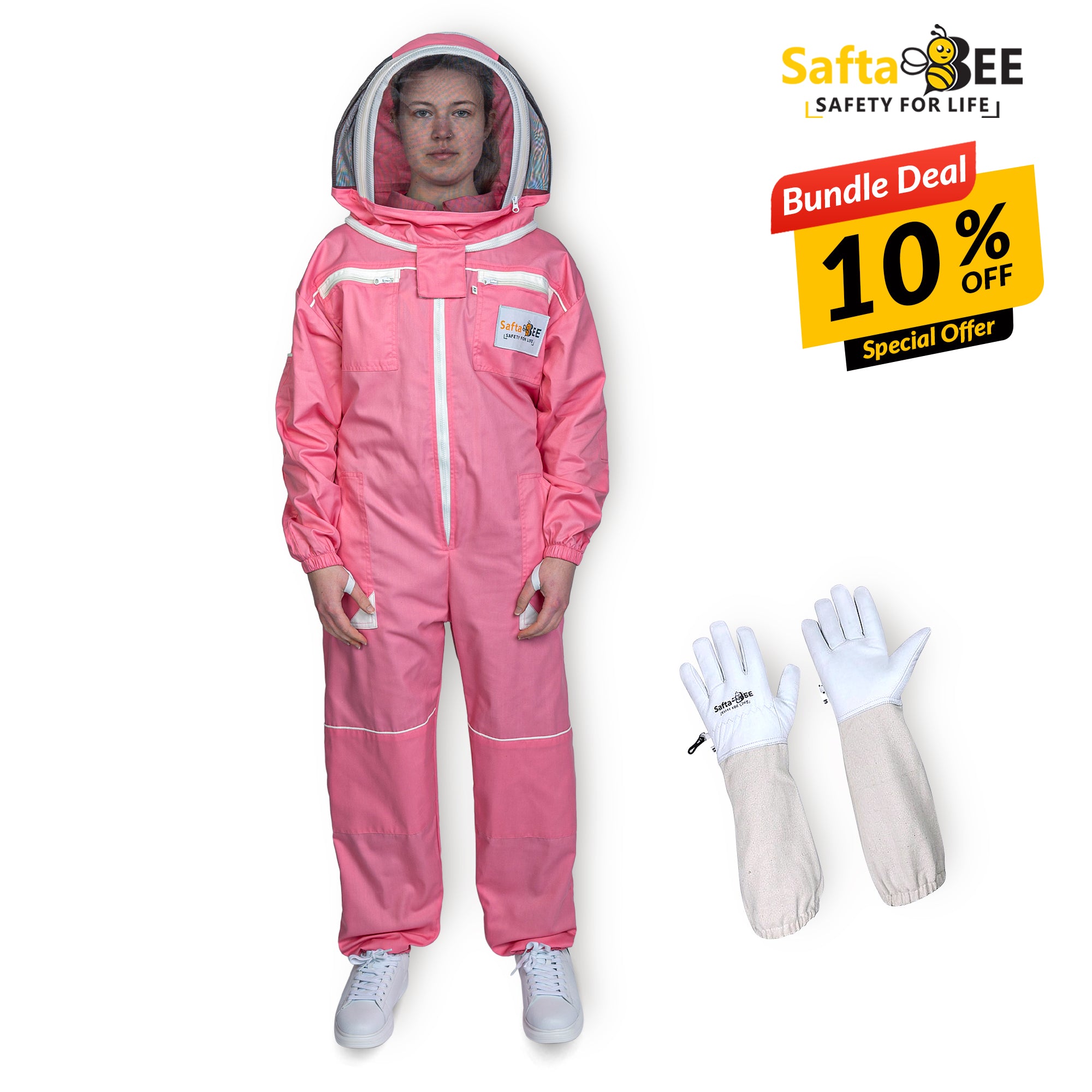 Stay Safe in Style – Premium Pink Beekeeping Suit by Safta Bee
