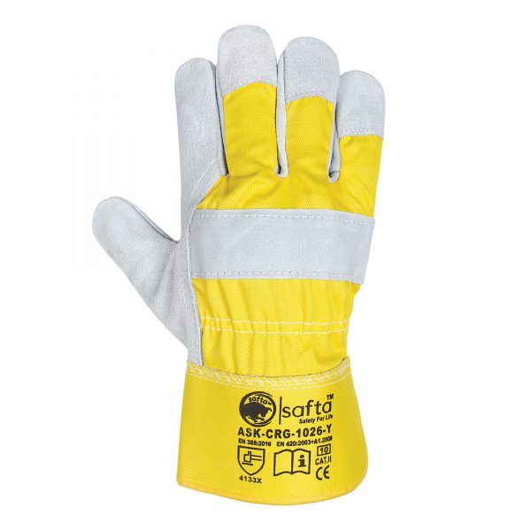 Rigger Gloves | Safety Gloves leather Work Gloves pure Leather PACK of 10