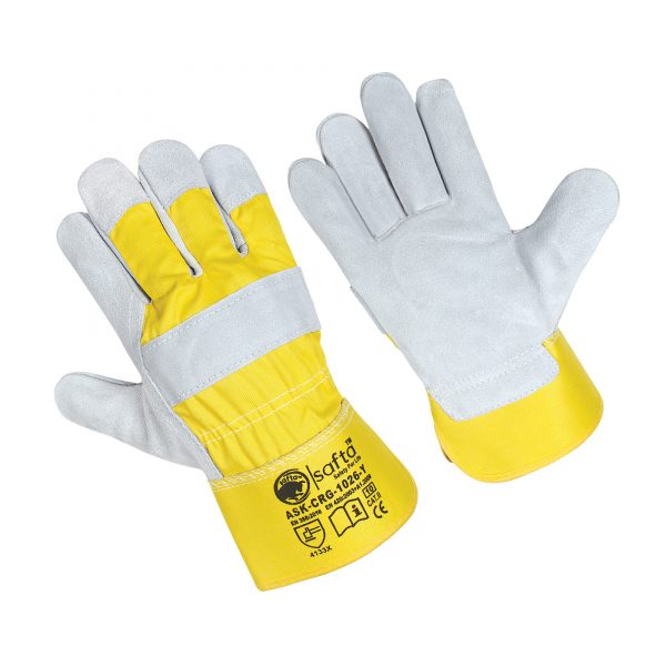 Rigger Gloves | Safety Gloves leather Work Gloves pure Leather PACK of 10