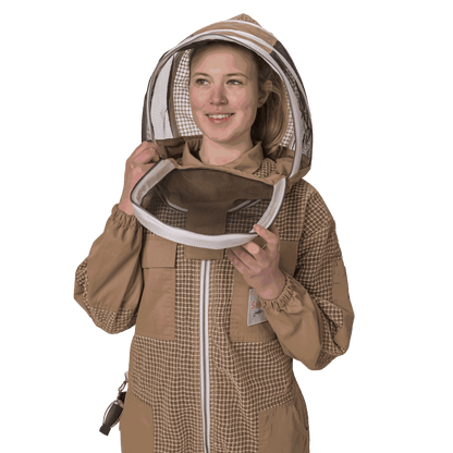 Bee keeper Suit Brown with 3-Layer Protection – Professional Beekeeping Gear for Ultimate Sting Protection and Comfort